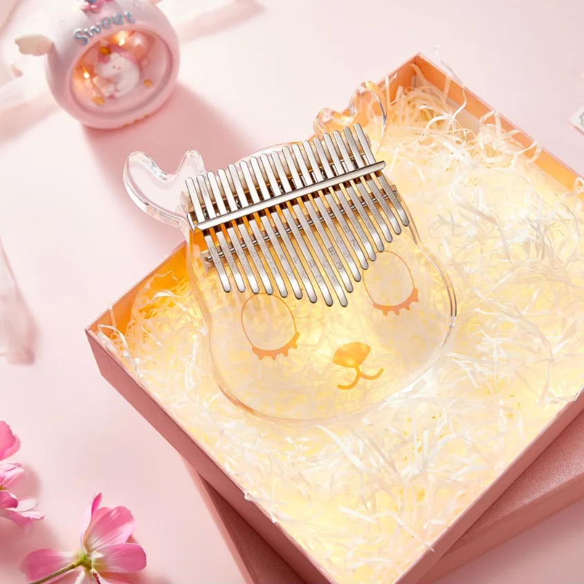 Калимба с 17 клавишами пианино из красного дерева сумкой обучающий буклет