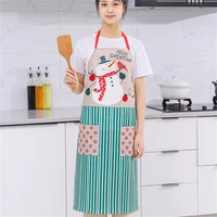 santa claus snowman merry christmas apron creative chef kitchen cooking cleaning sleeveless linen aprons smock for women men new