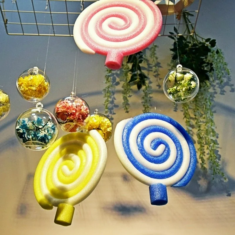 

Kindergarten Classroom Setting, Christmas Decorations, 23cm Foam Lollipop Aerial Pendant, DIY Background Wall Decoration Pendant