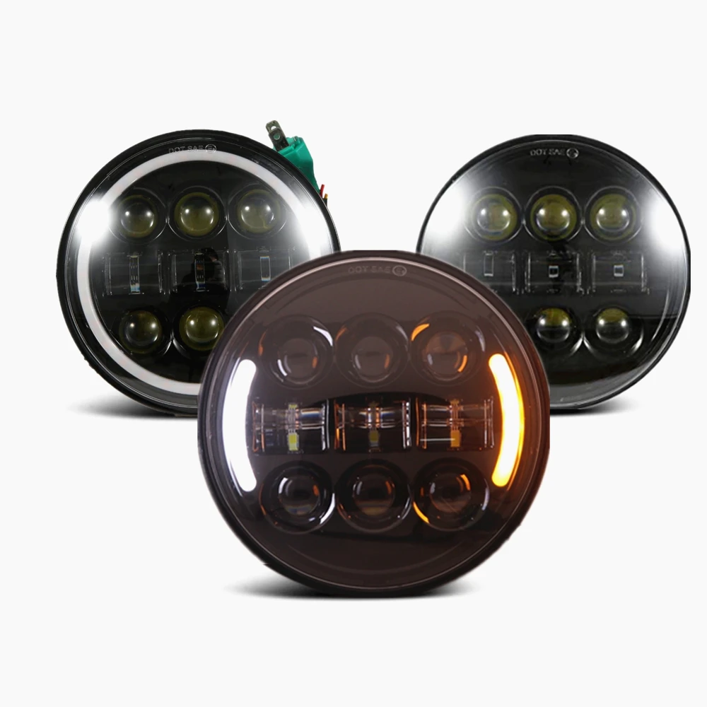 

Галогенные Светодиодные фары для мотоцикла, белые, янтарные, ДХО для Kawasaki, Honda, Shadow, Suzuki, мотоцикла, корпус, кронштейн ведра, 5,75, 5, 3/4 дюйма