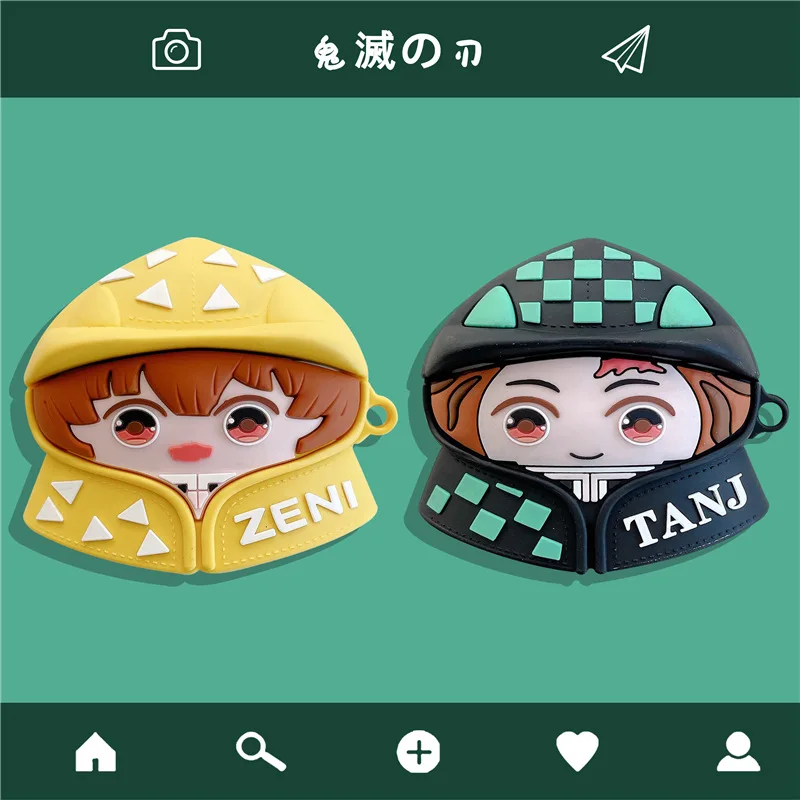 Силиконовый чехол для наушников Airpods 1 2 Pro защитный беспроводных с аниме