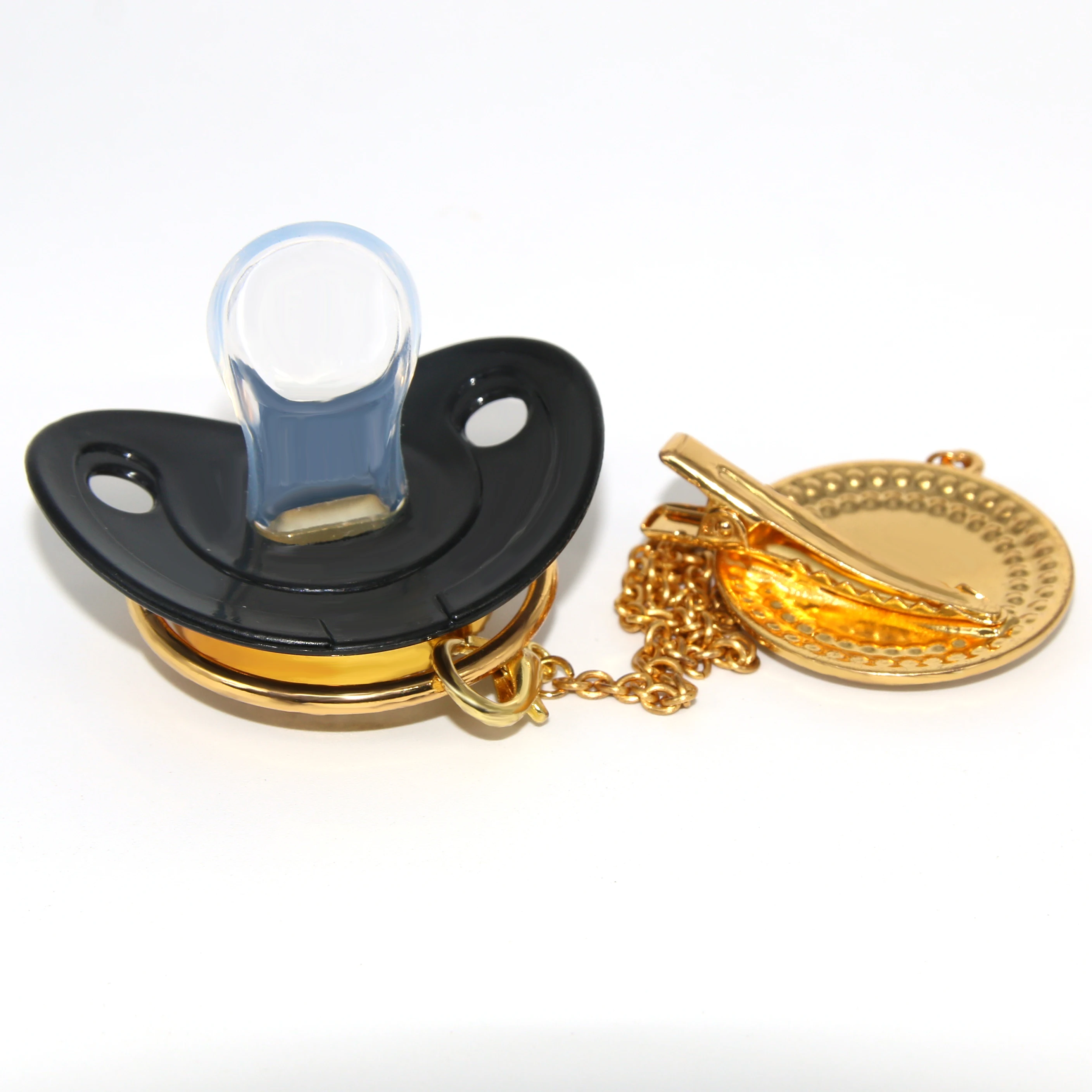 Золотые инициалы имени буквы J Роскошная детская соска и Соска с зажимом Стразы