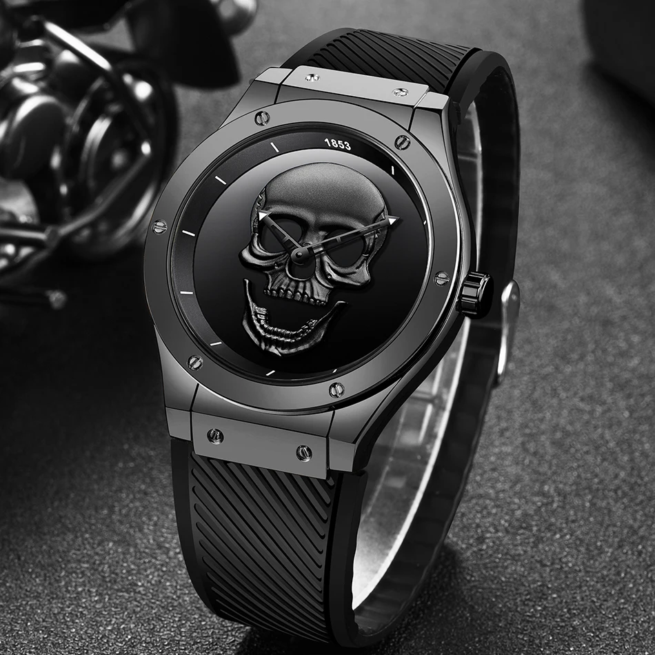 2019 часы с изображением черепа мужской уникальный дизайн для мужчин LIGE Роскошные