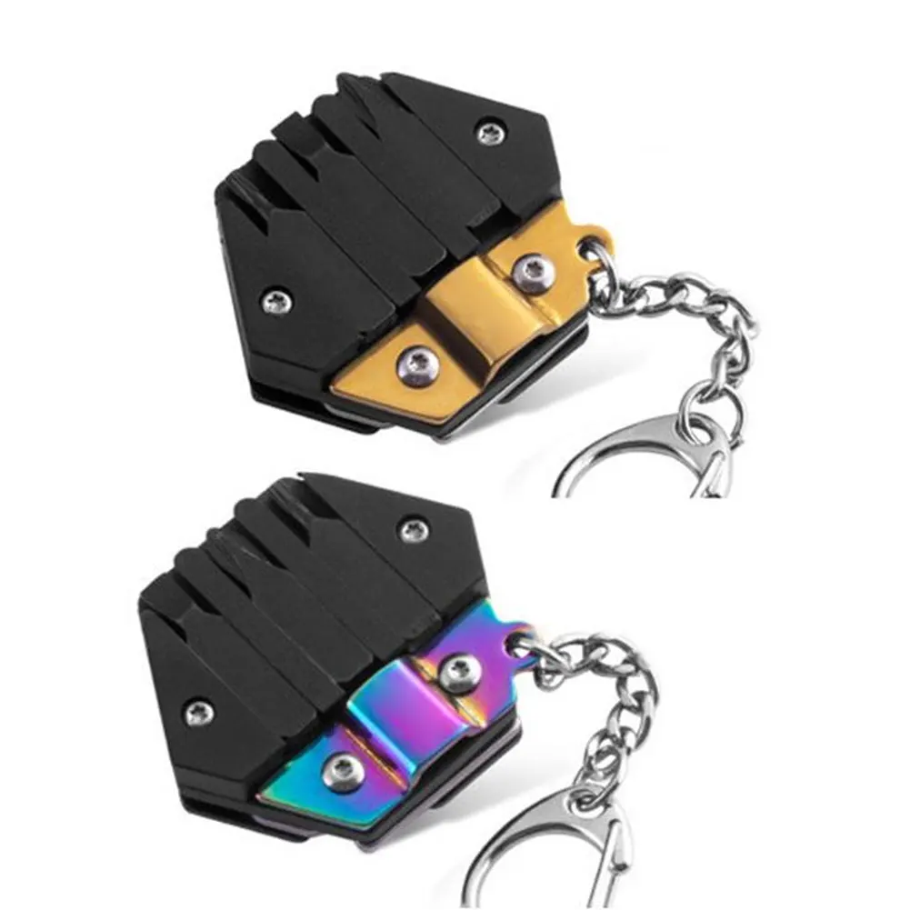 

Multitool Keychain Hexagonal Kit Folding Mini Pocket Survival Tool Set Stainless Steel with Knife Micro Screw Driver Set Bottle
