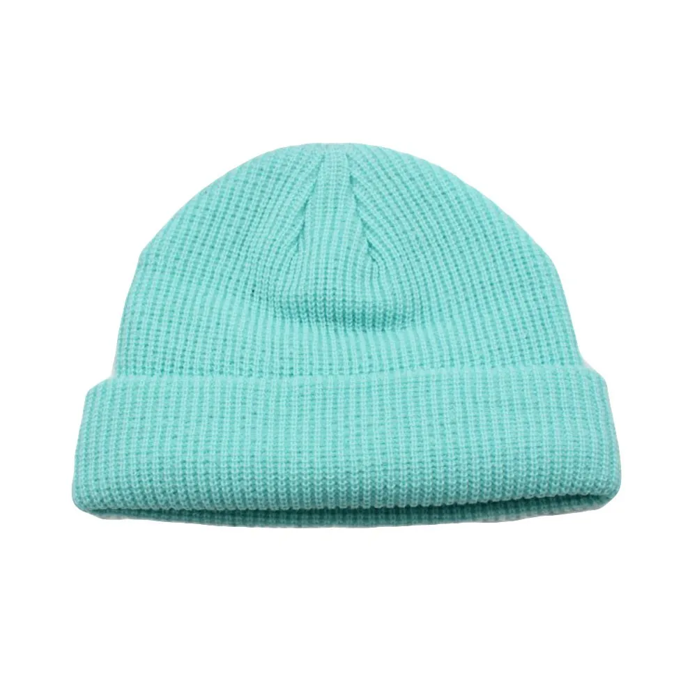 Вязаная шерстяная шапка унисекс модные теплые шапки однотонные мягкие бини