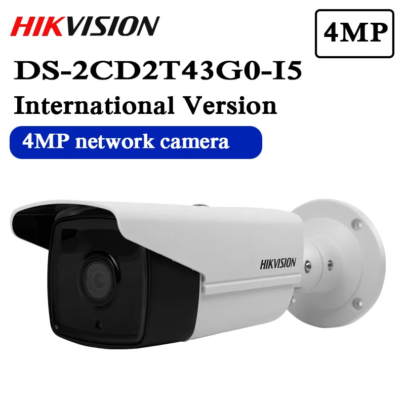 Hikvision камера видеонаблюдения уличная DS-2CD2T43G0-I5 4MP IR 50M Bullet POE IP камера H.265