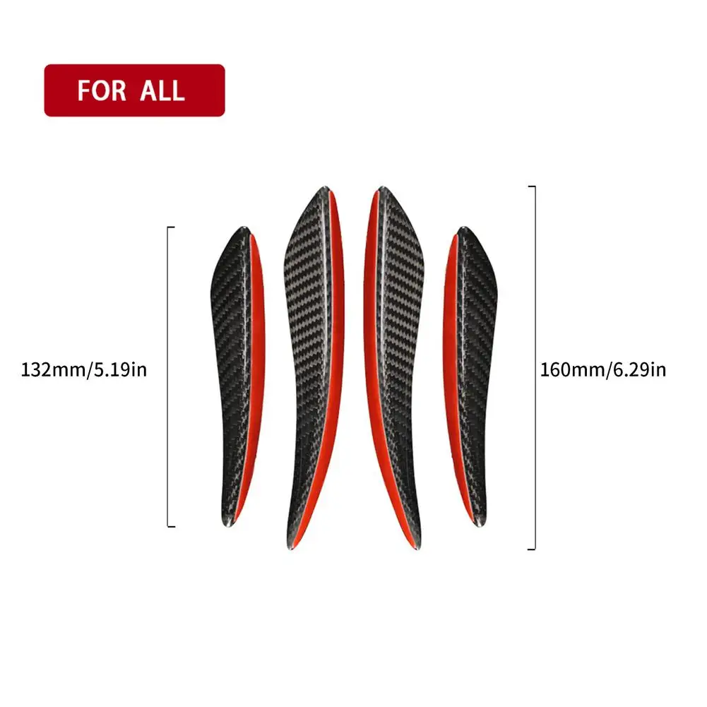 

4PCS Carbon Fiber Appearance Car Front Bumper Splitter Lips Diffuser Splitter Fins Body Spoiler Canards Car Tuning Canard
