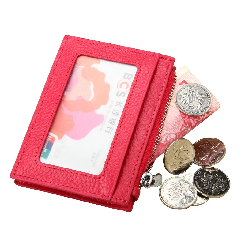 Кожаный тонкий кошелек для визиток удостоверения личности кредитных карт мужчин