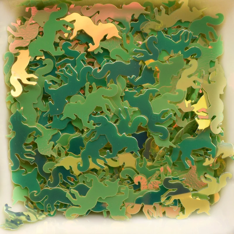 Пайетки свободной формы "Единорог на коне", 25 г, 10*19 мм, для декорирования альбомов, открыток и создания украшений своими руками.