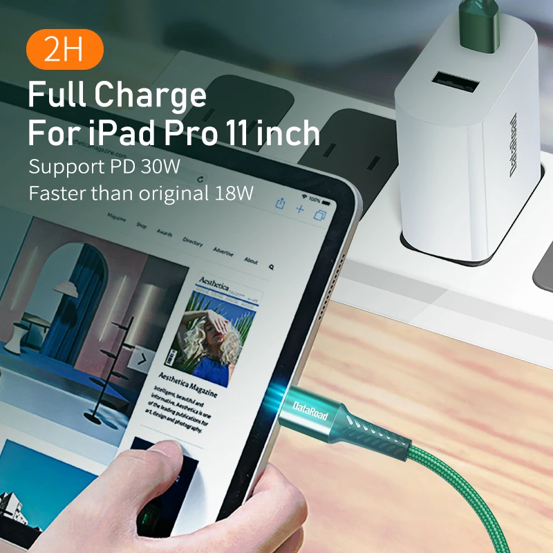 Кабель DataRoad USB Type C для Huawei P40 Pro Plus usbc Data 3 0 Quick Charge 65 Вт 5A быстрое зарядное