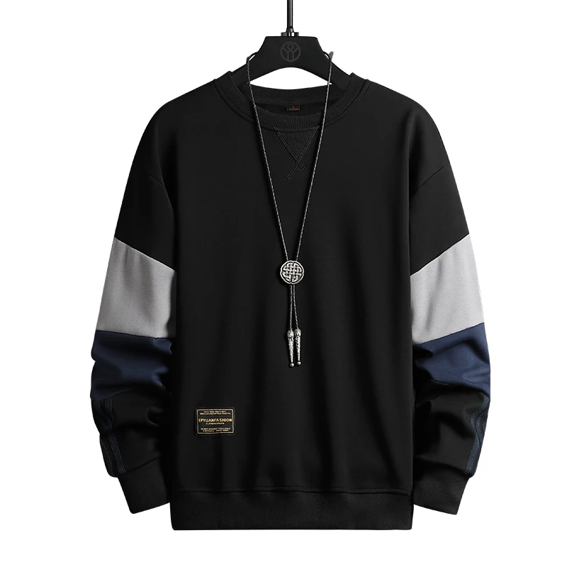 

Spring 2021 new men's black loose hip hop punk pullover streetwear men casual fashion clothes male plus size 5XL sweatshirt