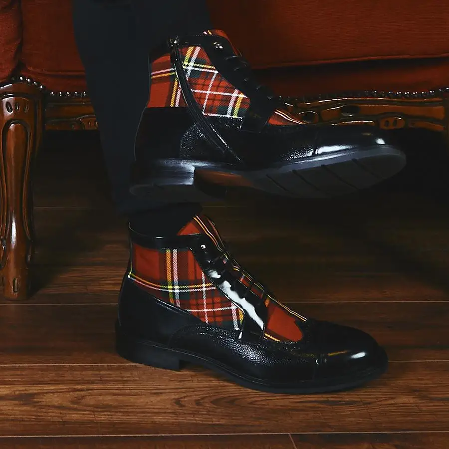 

Men PU Leather Fashion Shoes Low Heel Fringe Shoes Dress Shoes Brogue Shoes Spring Boots Vintage Classic Male Casual AP051