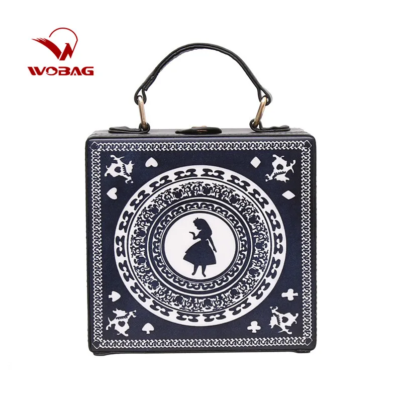 WOBAG/Модная стильная сумка в виде коробки из искусственной кожи с заклепками, Женская квадратная сумка на плечо, женская сумка через плечо высокого качества