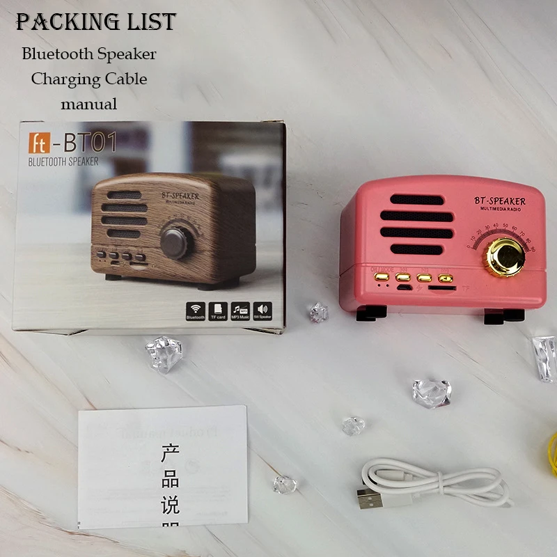 Indoor Outdoor Speaker Portable Retro Bluetooth Wireless Bass Column Support Subwoofer | Электроника