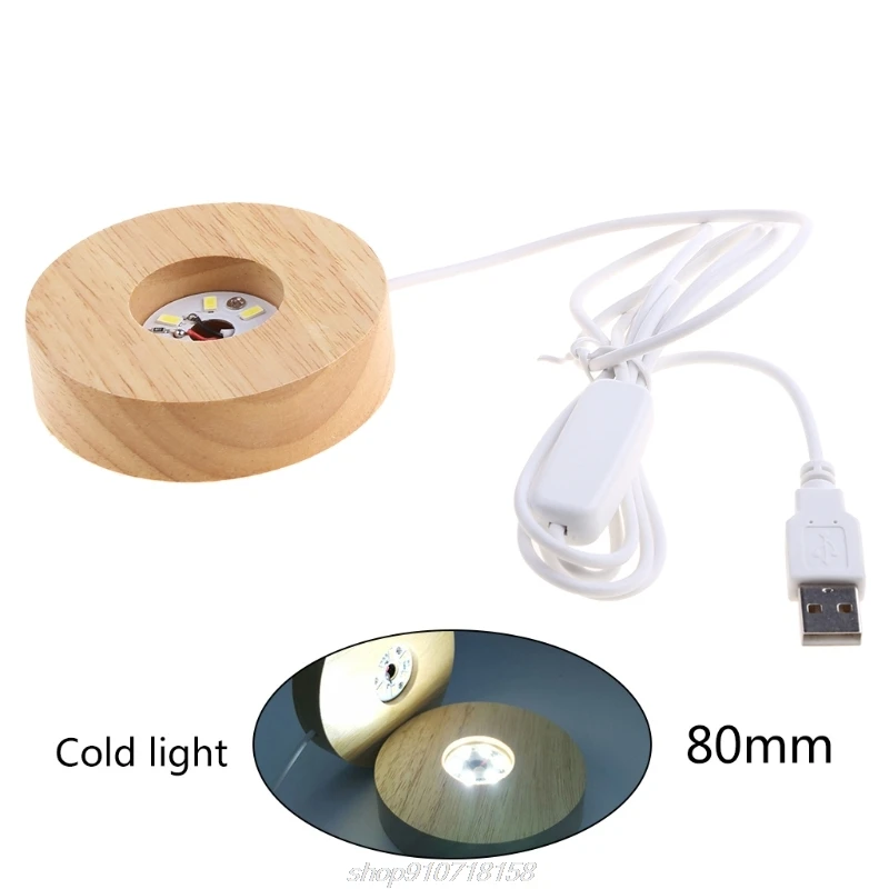 

Wooden 3D Night Light Round Base Holder Display Stand for Crystals Glass Ball Illumination Lighting Accessories J03 21 Dropship