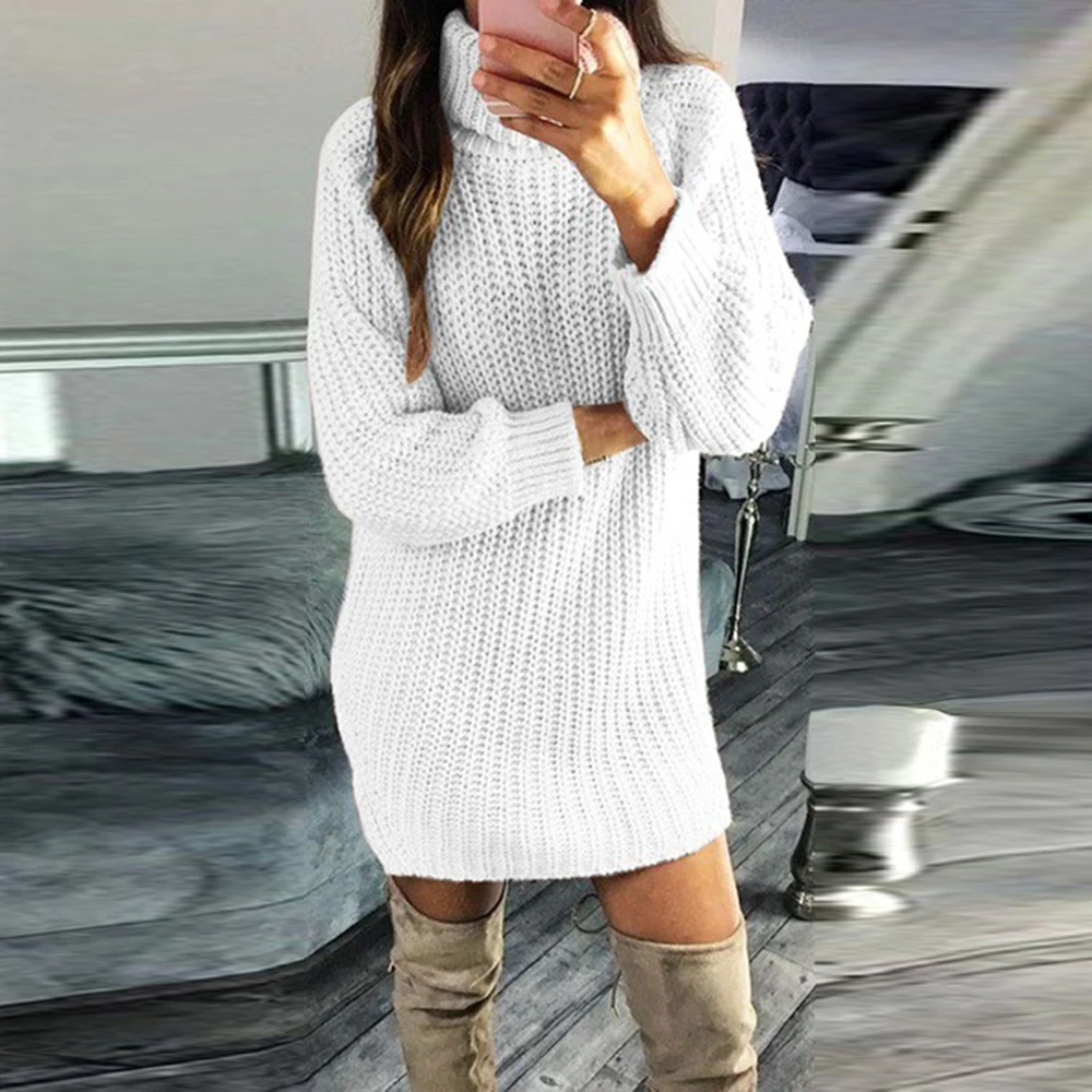 Autumn Sweater Women Pullover Turtleneck Solid Color Slim Fashion Knitted Winter Long Sweaters 2019 |