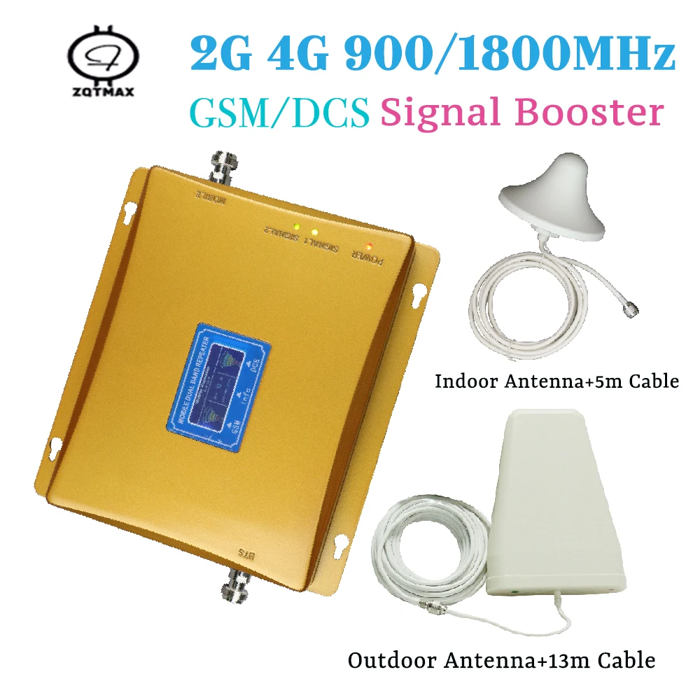 ZQTMAX GSM 900 4G DCS LTE 1800 двойной мобильный усилитель сигнала 2G Repetidor сотовый gsm 4g
