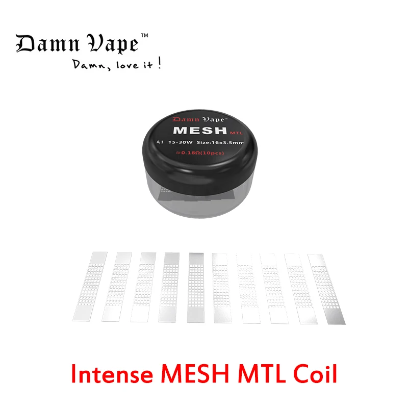 10 шт./упак. блин Vape интенсивный катушки 0.18ohm сетки MTL катушки для электронной сигареты Damnvape интенсивный сетки MTL RDA