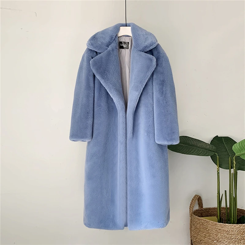 

2020 Winter New Women Fur Coat Korean Autumn Winter Woman Thick Long faux mink Fur Jacket faux fur Tops M338