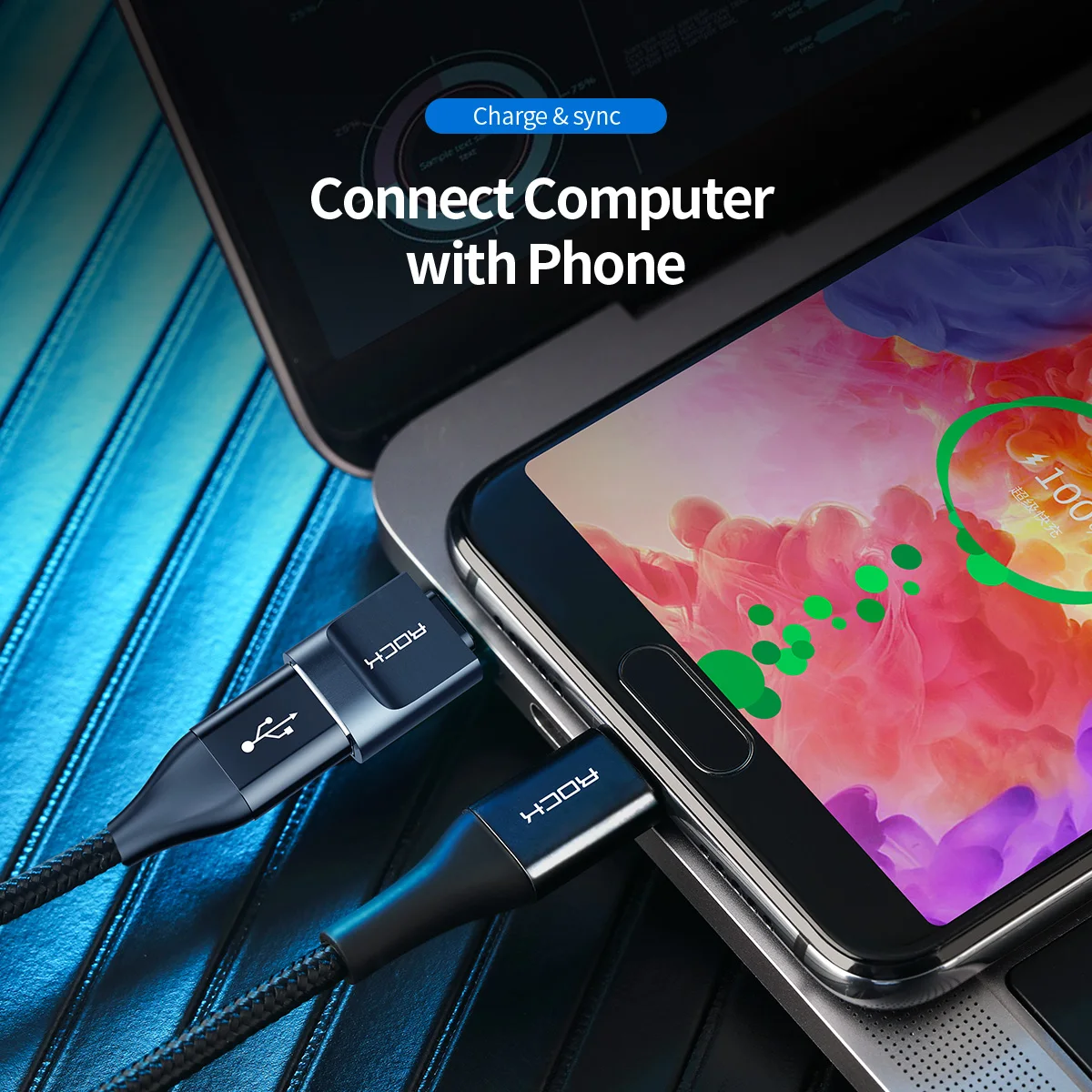 ROCK usb type C Мужской USB 3 0 Женский OTG адаптер для передачи данных и быстрой зарядки тип