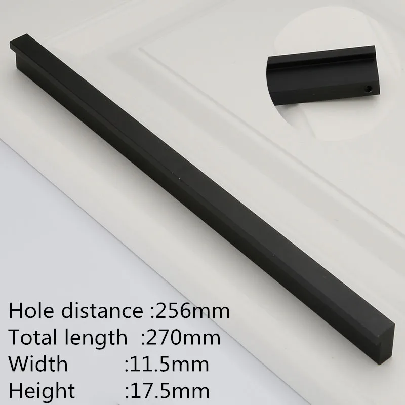 Black 256mm KK& FING, американский Твердый алюминиевый сплав, дверные ручки для шкафа, ручки для ящиков, ручки для шкафа, дверные ручки, оборудование для обработки мебели - Цвет: Black 256mm