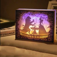 new novelty night light totoro paper cut atmosphere lamp christmas gift 3d paper carving lamp usb power for living room bedroom