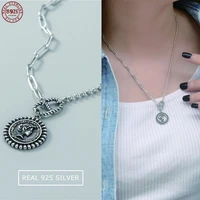 women necklace real 925 sterling silver portrait pendants chain necklace for women classic women silver jewelry accessories