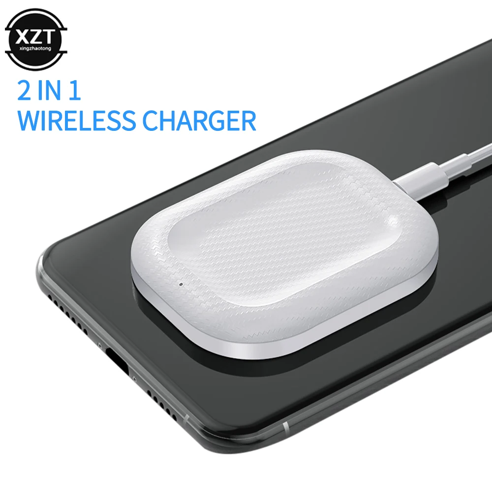 qi wireless charger for airpods air pods pro 2 3 fast charging dock for iphone 12 11 pro max x xr xs 8 plus charger stand free global shipping
