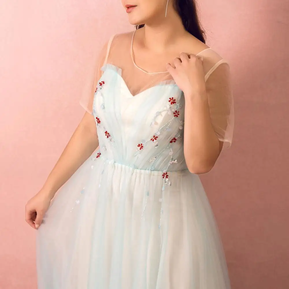 Длинные элегантные платья подружки невесты иллюзионное платье с коротким