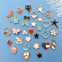 mix 30pcs assorted enamel gold plated star dainty dangle fashion charms forjewelry making earring necklace bracelet diy findings