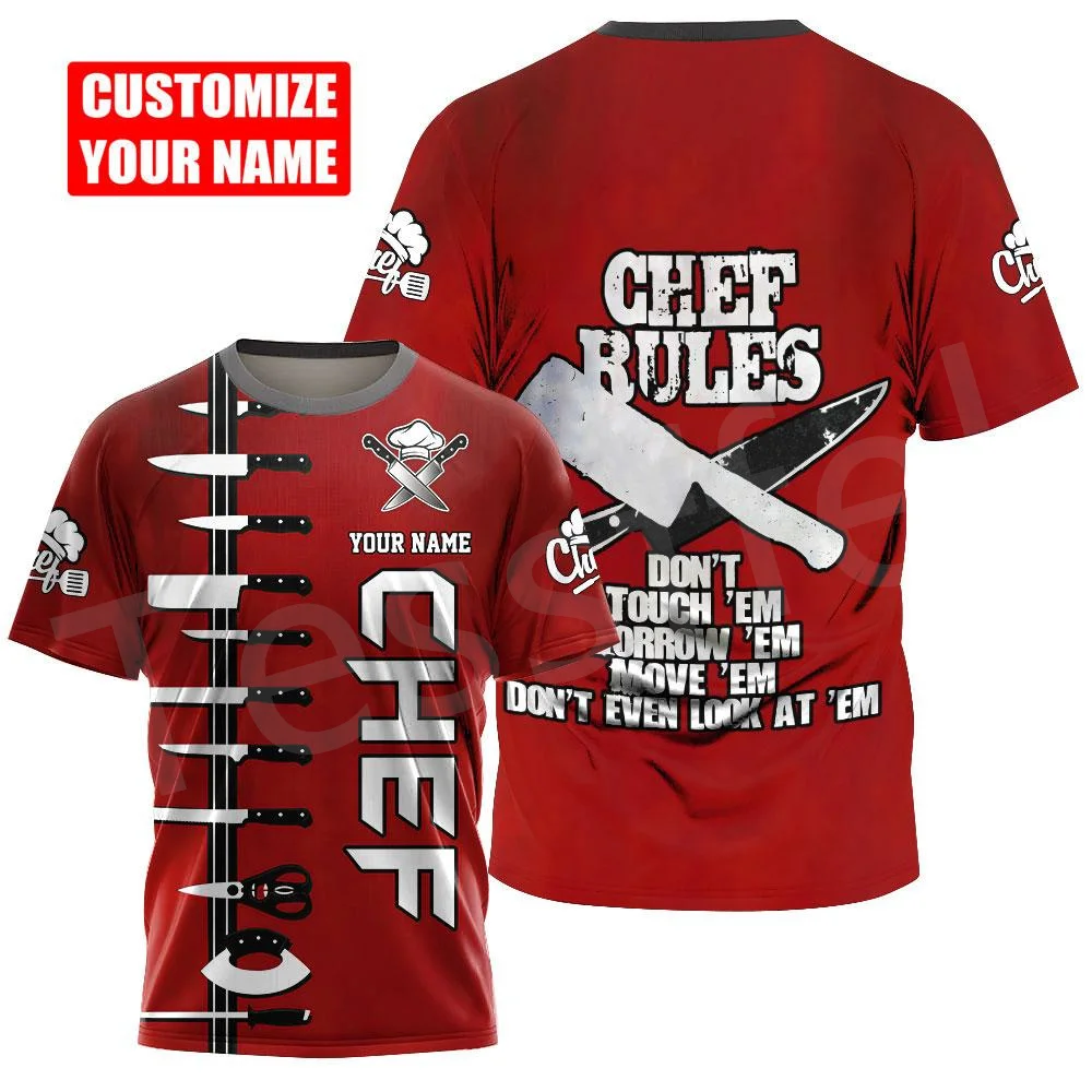 

Tessffel Worker Cooking Master Chef Cosplay Culinary Arts Tattoo 3DPrint Summer Streetwear Short Sleeves T-Shirts Men/Women A1