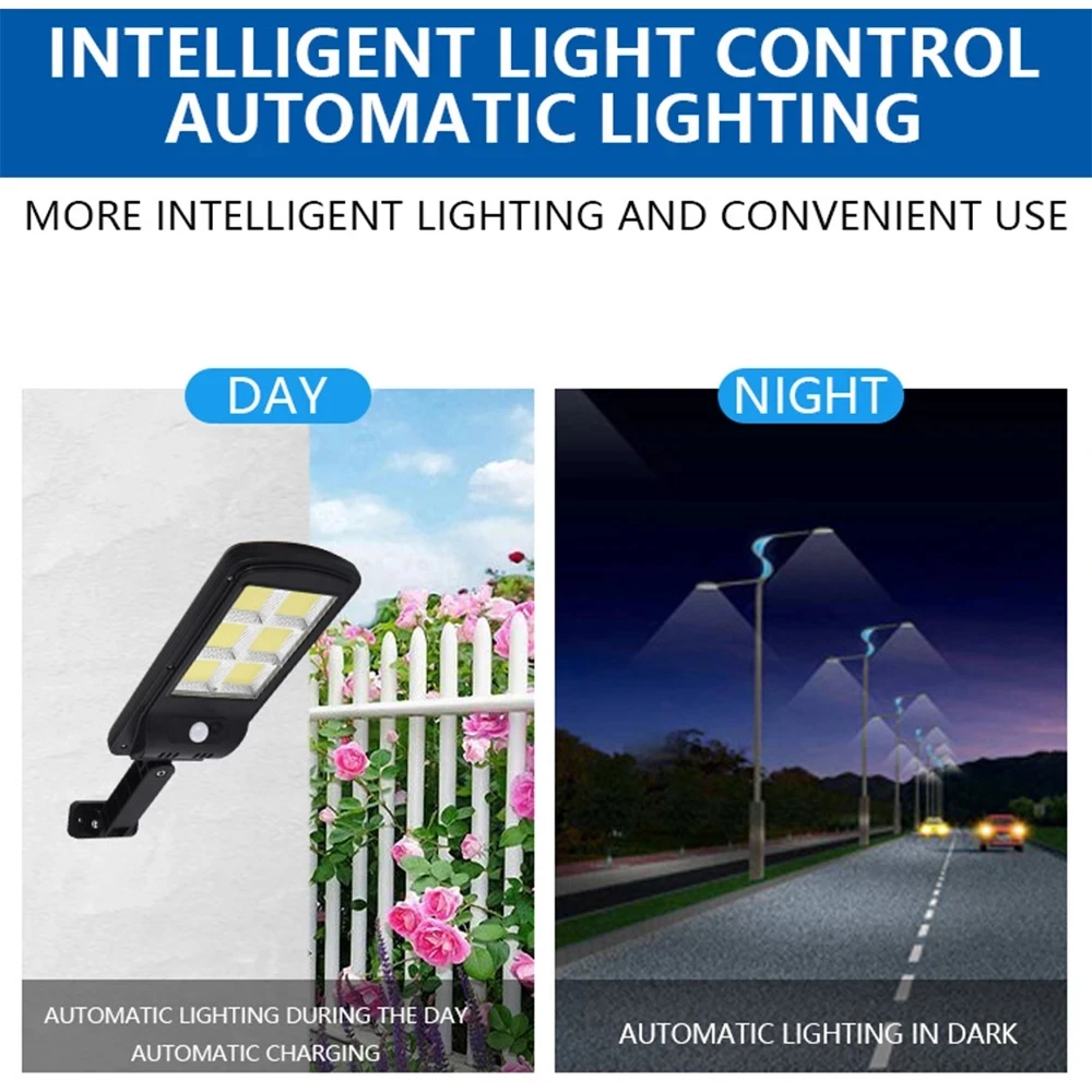 

2021 Newest COB Solar Light PIR Motion Sensor Garden Wall outdoor Solar street lamp Waterproof Lamp Smart Remote Control Lamp