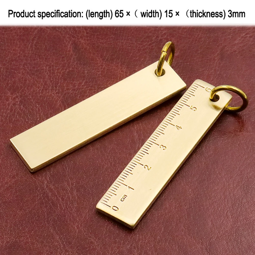 6CM Portable Copper Ruler Thickened Metal Key Ring Keychain Number Plate Drafting Supplies Outdoor Measurement Tools | Инструменты