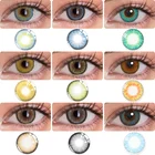 Контактные линзы FRESH LADY для глаз официального цвета, линзы для контактных линз естественного синего, коричневого цвета ed, красота, 1 пара, цветные линзы для глаз на год