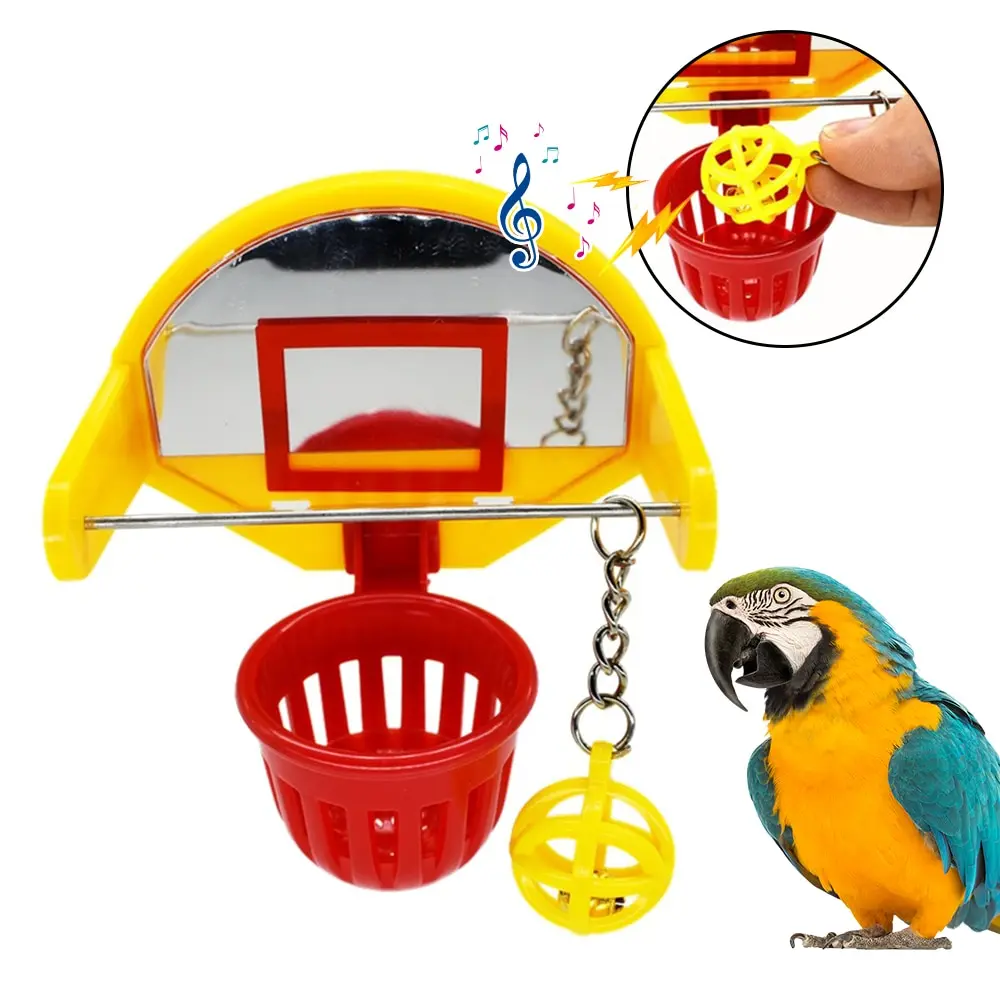 

Birds Toy Parrots Mini Basketball Toys with Bell Parakeet Cages Toy Color Random Funny Parrot Birds Toys Mini Basketball Hoop