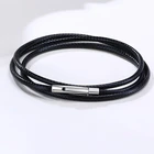 Коричневая Черная Плетеная кожаная цепочка на шею для мужчин и женщин, застежка из нержавеющей стали 16 дюймов 18 дюймов 20 дюймов 22 дюйма 24 дюйма 28 дюймов 30 дюймов