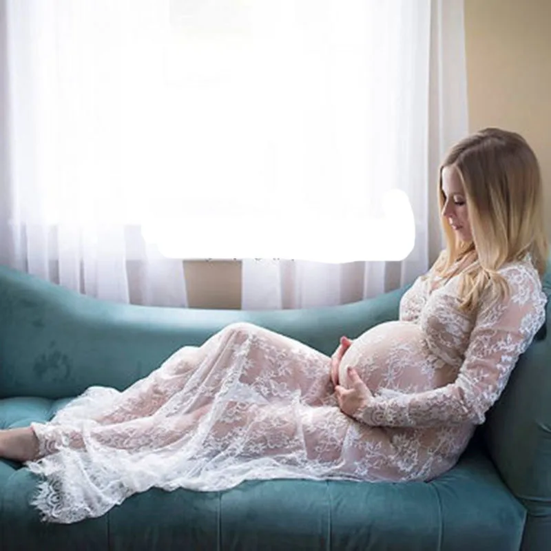 

Беременности и родам Подставки для фотографий Макси платье размера плюс xxxl-l Большие размеры кружевное платье для беременных для съемки фот...