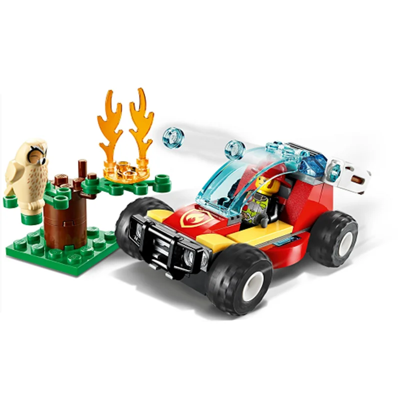 

90pcs 11521 City Series Forest Fire Rescue 60247 Fire Fighting Puzzle Assembled Building Block Toy Gifts