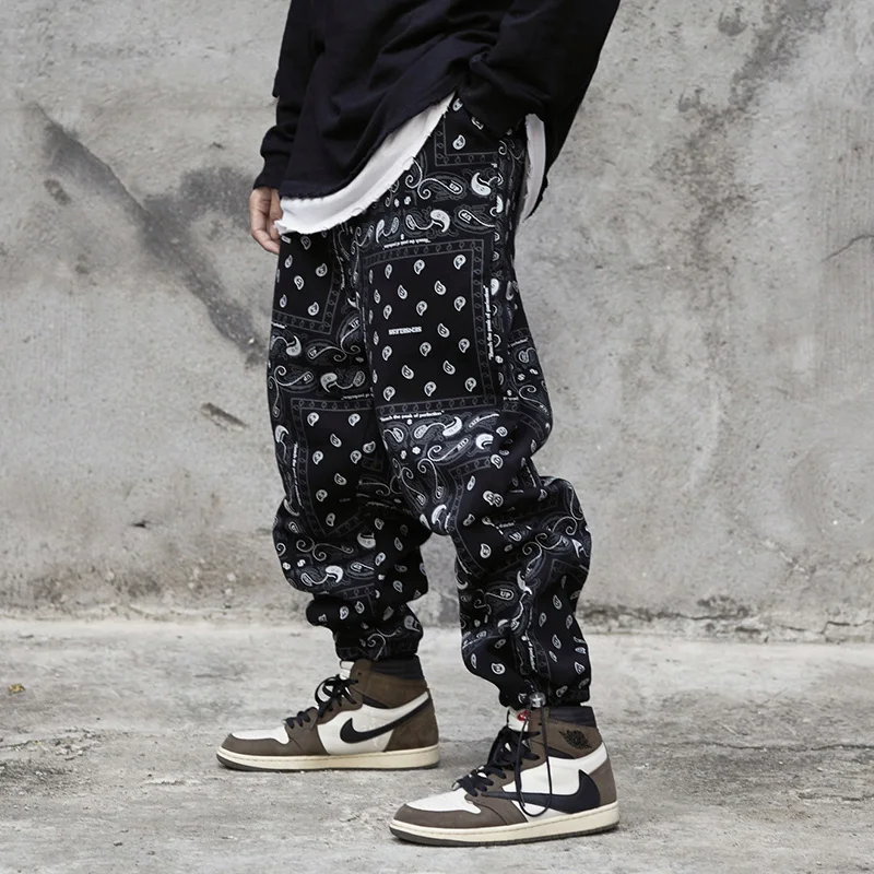 Флисовые Мужские штаны с принтом смайлика Пейсли забавные шаровары в стиле хип
