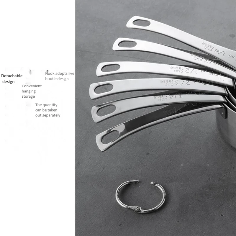 6 шт. мерные чашки Премиум штабелируемые кухонные ложки набор из нержавеющей