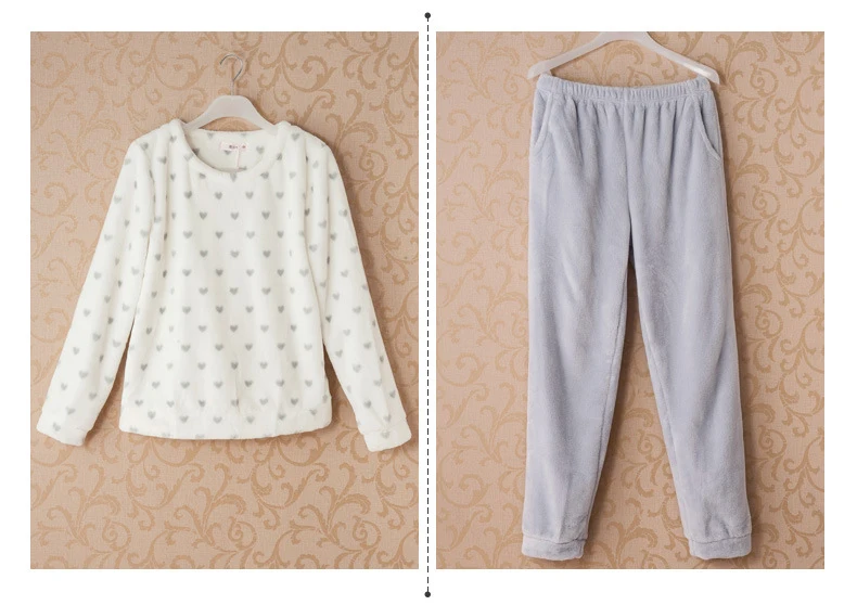 Осенне-зимние женские пижамные комплекты пижамы костюм для сна Толстая теплая