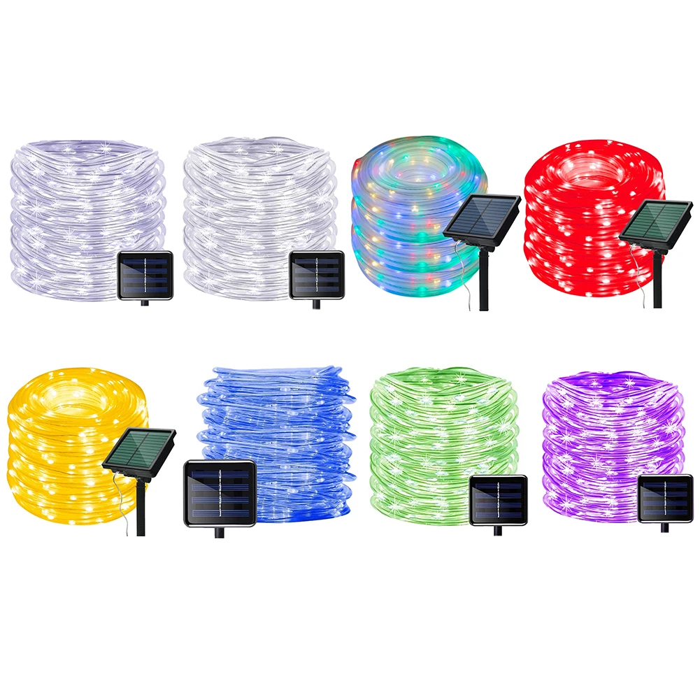 

20m 200LED Solar Outdoor Light Waterproof Copper Wire Lamp String 8 Modes Multicolor Flash Fairy Light for Christmas Decor