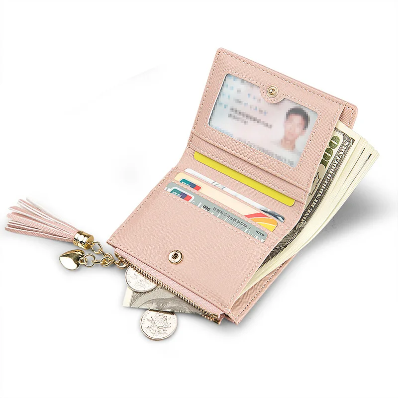 

2019 Wallet Women's Short Fashion Vertical Crisscross Fringe Zipper Zero Wallet