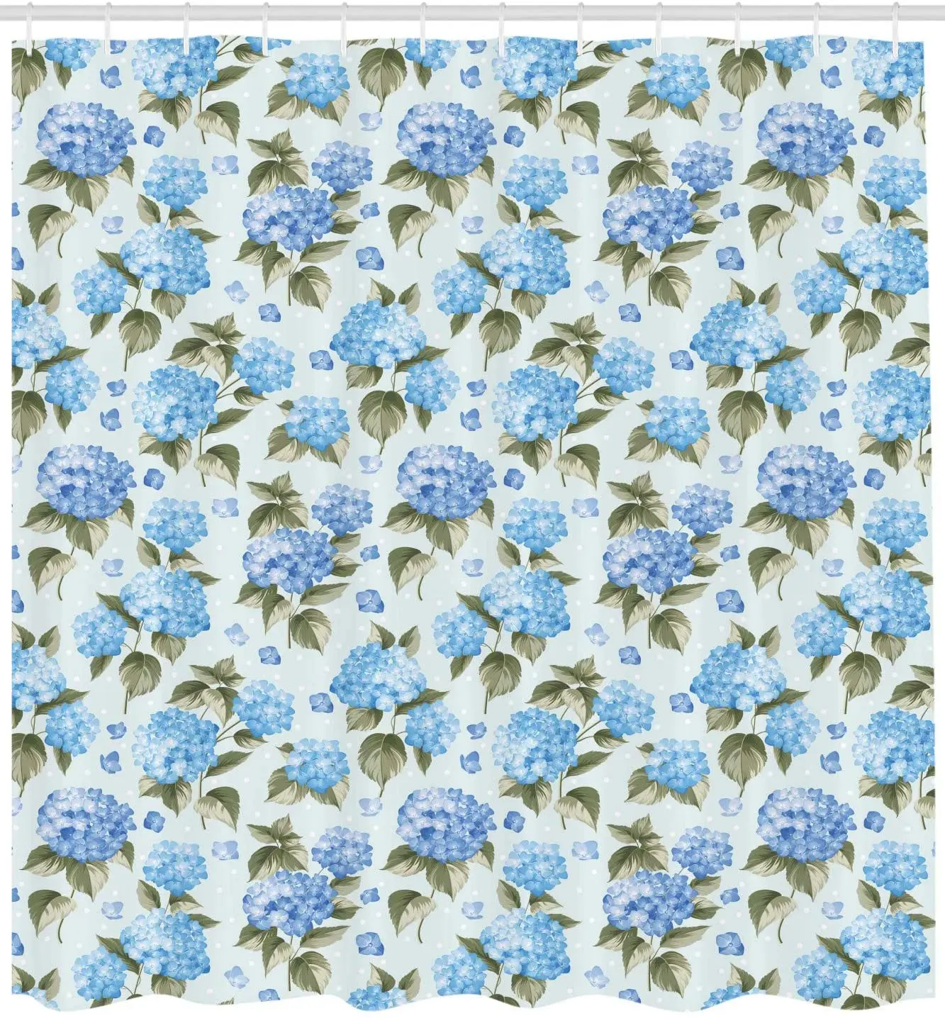 Водонепроницаемая занавеска для душа с цветами Гортензии на мягком фоне