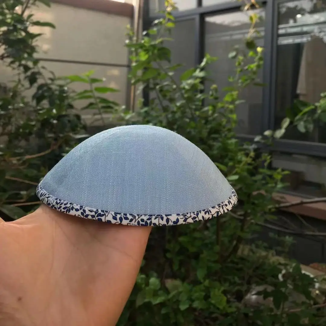Бежевый серый льняной листы KIPPOT KIPOT с бежевым серым вышитым логотипом для свадьбы