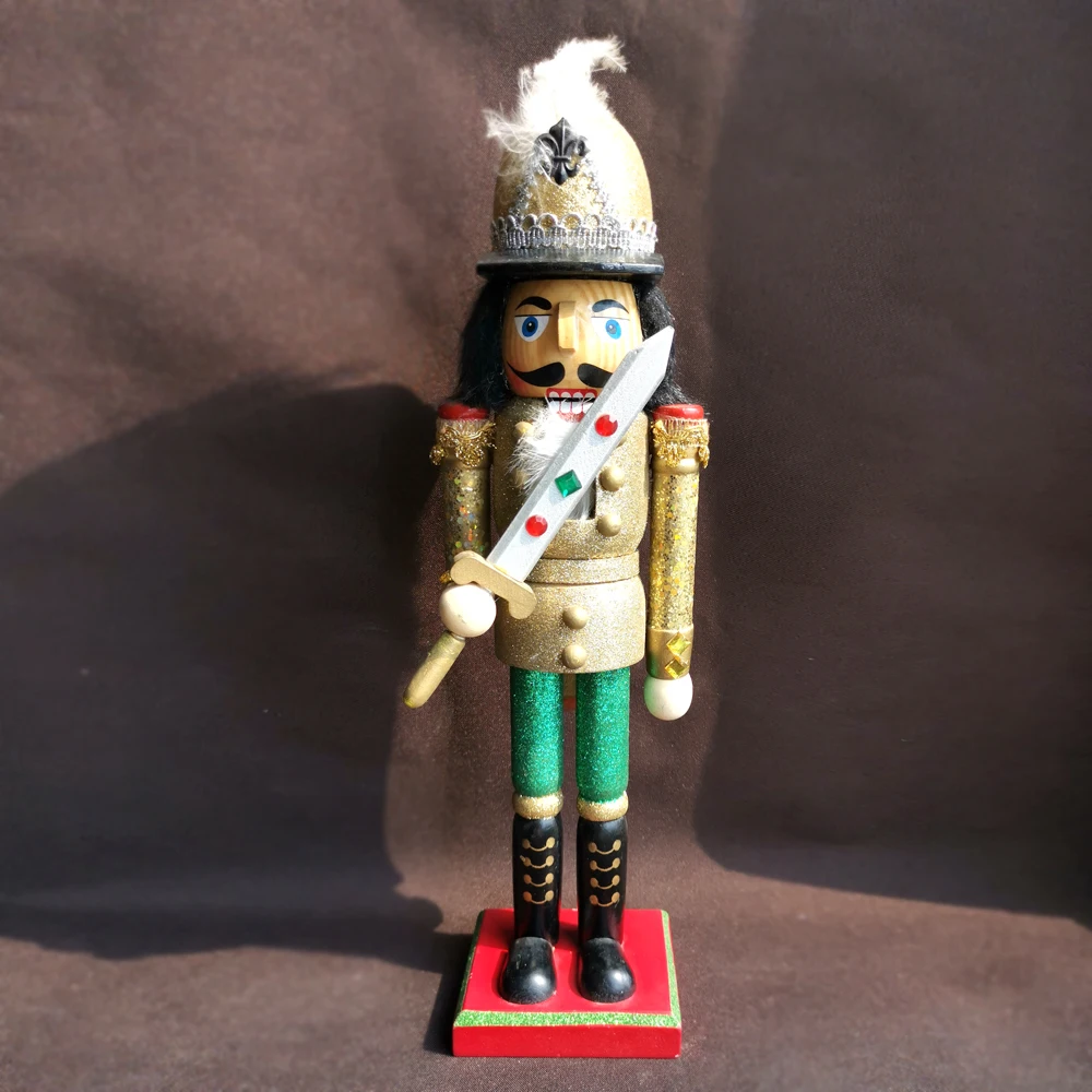 36 см золотой меч гайковерт солдат марионетка редкая Рождественская резьба по