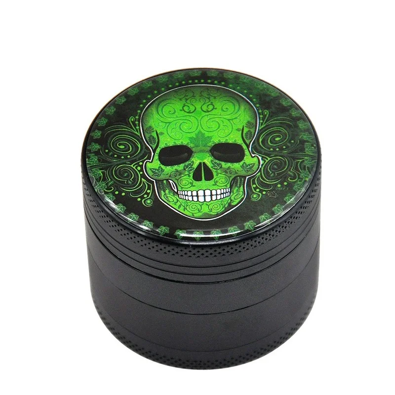 

Aluminum Alloy Metal Grinder for Smoking Weed,4-layers 50mm Death Skull Pattern Dry Herb Tobacco Shredder Smoking Accessories