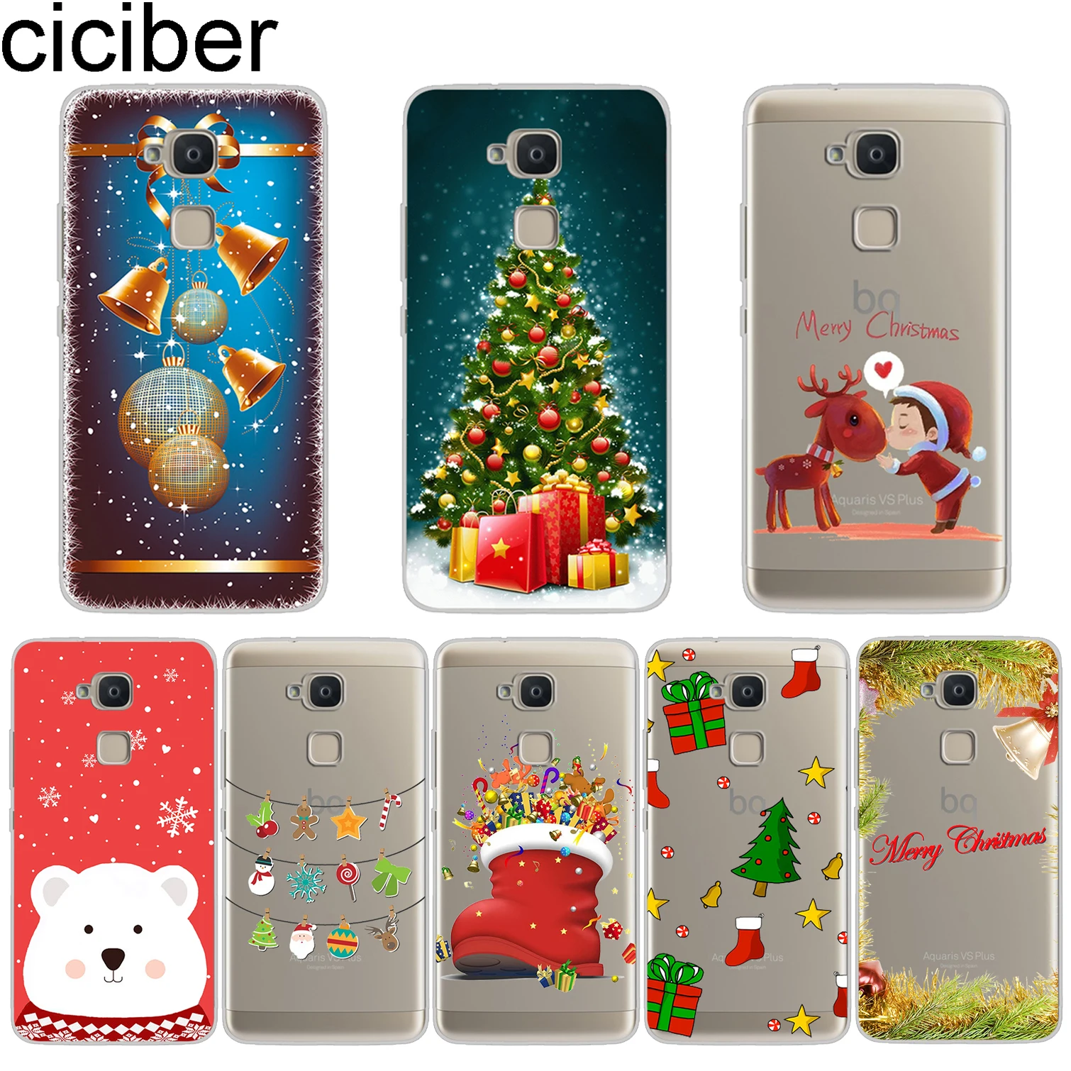 Ciciber чехол для телефона BQ Aquaris X2 X Pro V VS U U2 Lite Plus Мягкий с Рождеством E5s 4 5 M5 M5.5 M4.5 X5 |