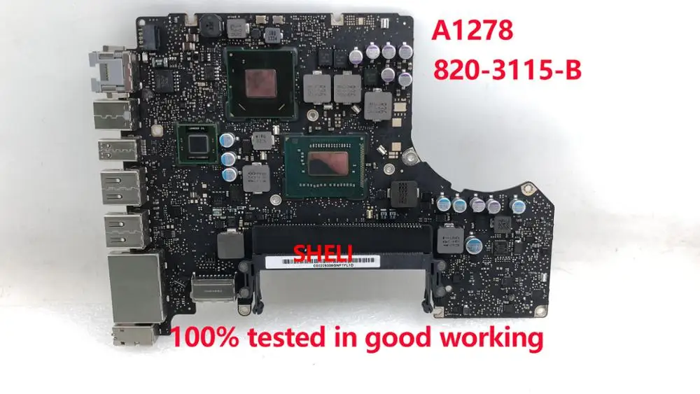 SHELI для A1278 820-3115-B Материнская плата ноутбука E3428719 SLJ8C 2012 MD101 MD102 материнскую плату i5 SR0N0 2,5 ГГц тестирование хорошую работу