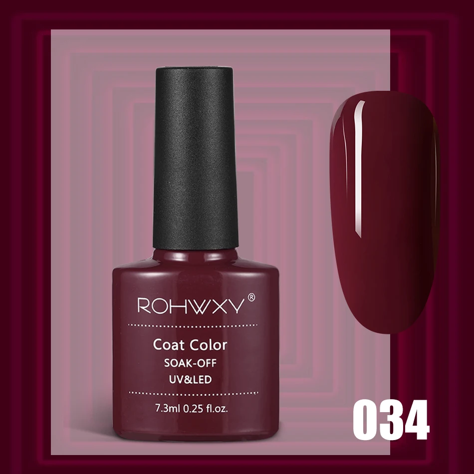 A034 ROHWXY 7,3 мл Гель-лак для ногтей для маникюра 60 цветов УФ-светодиодный Гель-лак впитывающий Гель-лак для рисования Гель-лак Инструменты для дизайна ногтей - Цвет: A034